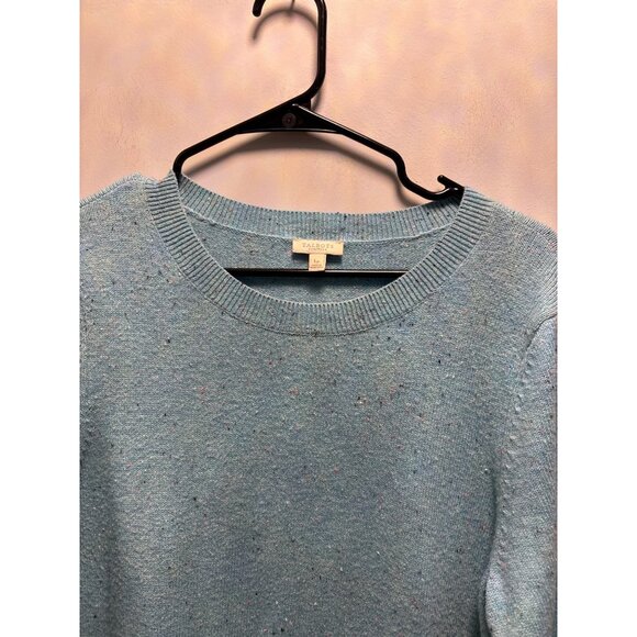 Talbots Petite Blue Elbow Sleeve Sweater Dress With Button Details On Sleeves Si - Picture 2 of 11